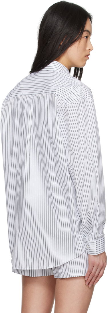 Košeľa Sporty & Rich Sporty & Rich Oversized Pinstriped Shirt Biela | SI006606302ST71, 2