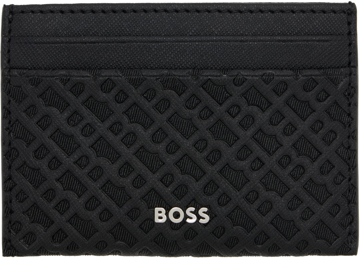 Peňaženka BOSS Embossed-Logo Card Holder Čierna | 50548817, 0