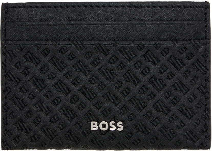 Peňaženka BOSS Embossed-Logo Card Holder Čierna | 50548817