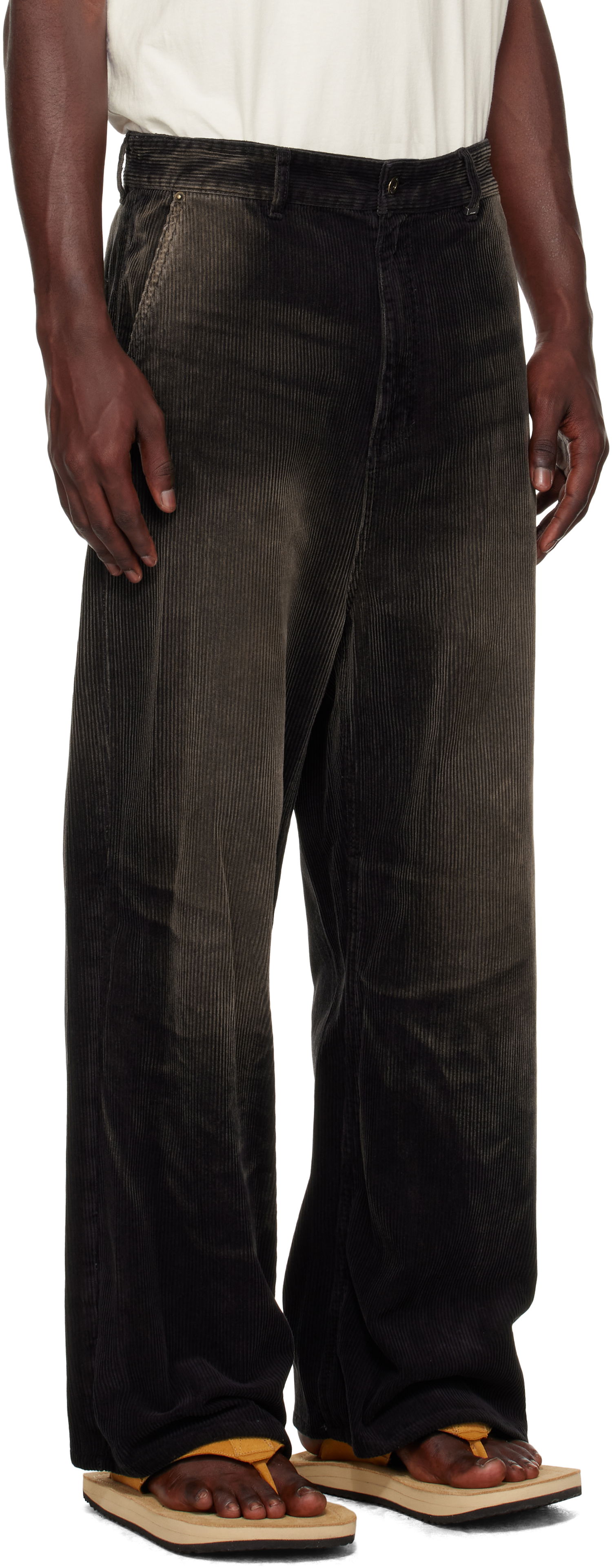 Nohavice We11done We11done Vintage Wash Corduroy Trousers Čierna | WD-DP2-25-350-M-BK, 1