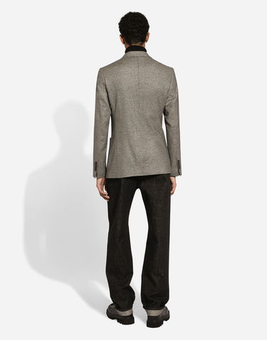 Bunda Dolce & Gabbana Double-breasted Portofino-fit Stretch Flannel Jacket Šedá | G2TW3TFMCA0S8290, 2
