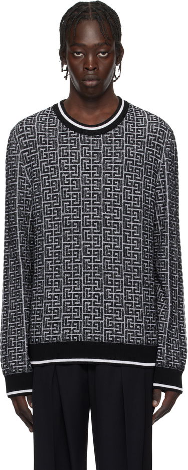 Sveter Balmain Geometric Knit Sweater Čierna | EH1KD000KI03, 0