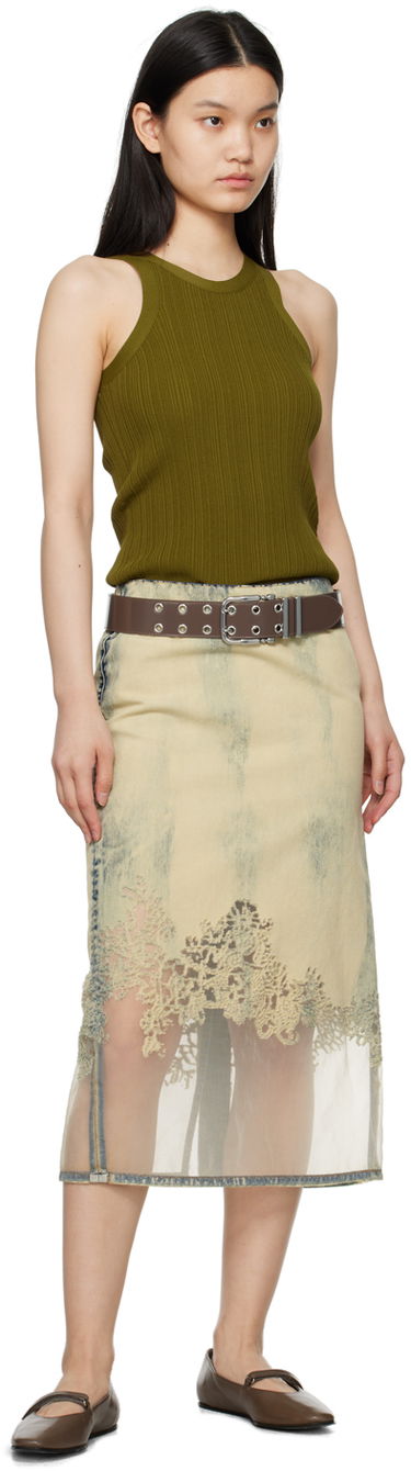 Opasok BY FAR Duo Grommet Leather Belt Hnedá | 23CADUSLBLSPS, 2