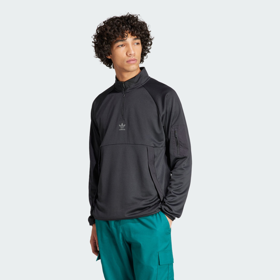 Mikina adidas Originals 1/4 Zip Top Čierna | IZ3282, 0