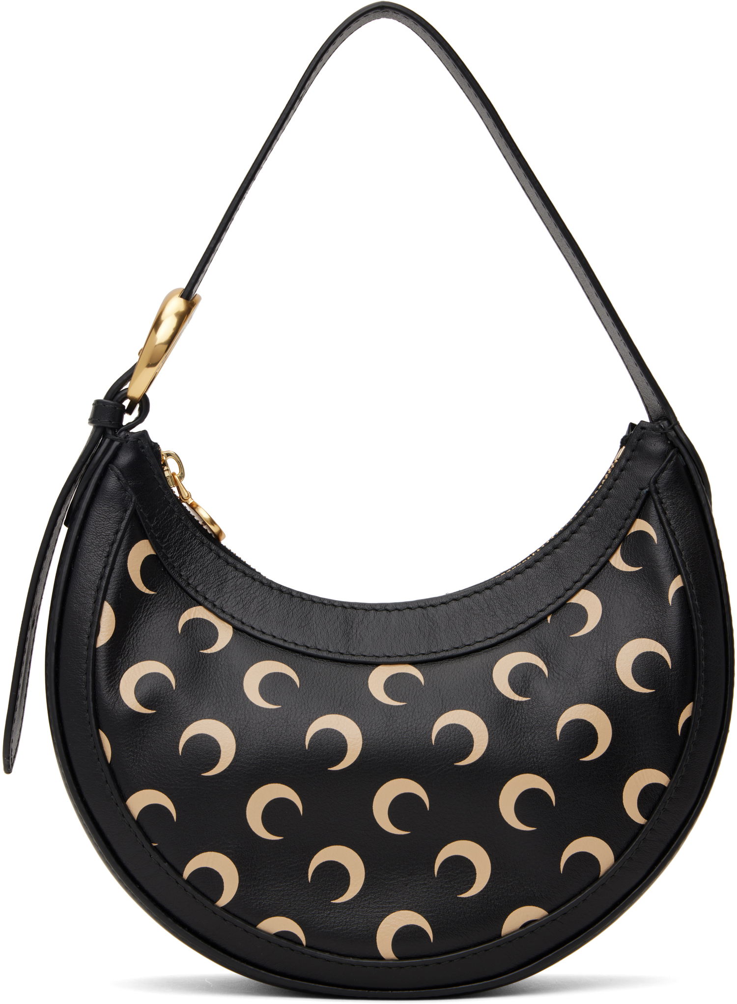 Taška cez rameno Marine Serre Leather Moon Print Mini Shoulder Bag Čierna | WBA002A, 0