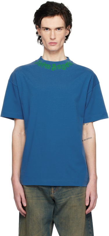 Tričko Palm Angels Flame Logo Graphic T-Shirt Modrá | PMAA001S25JER0024555, 0