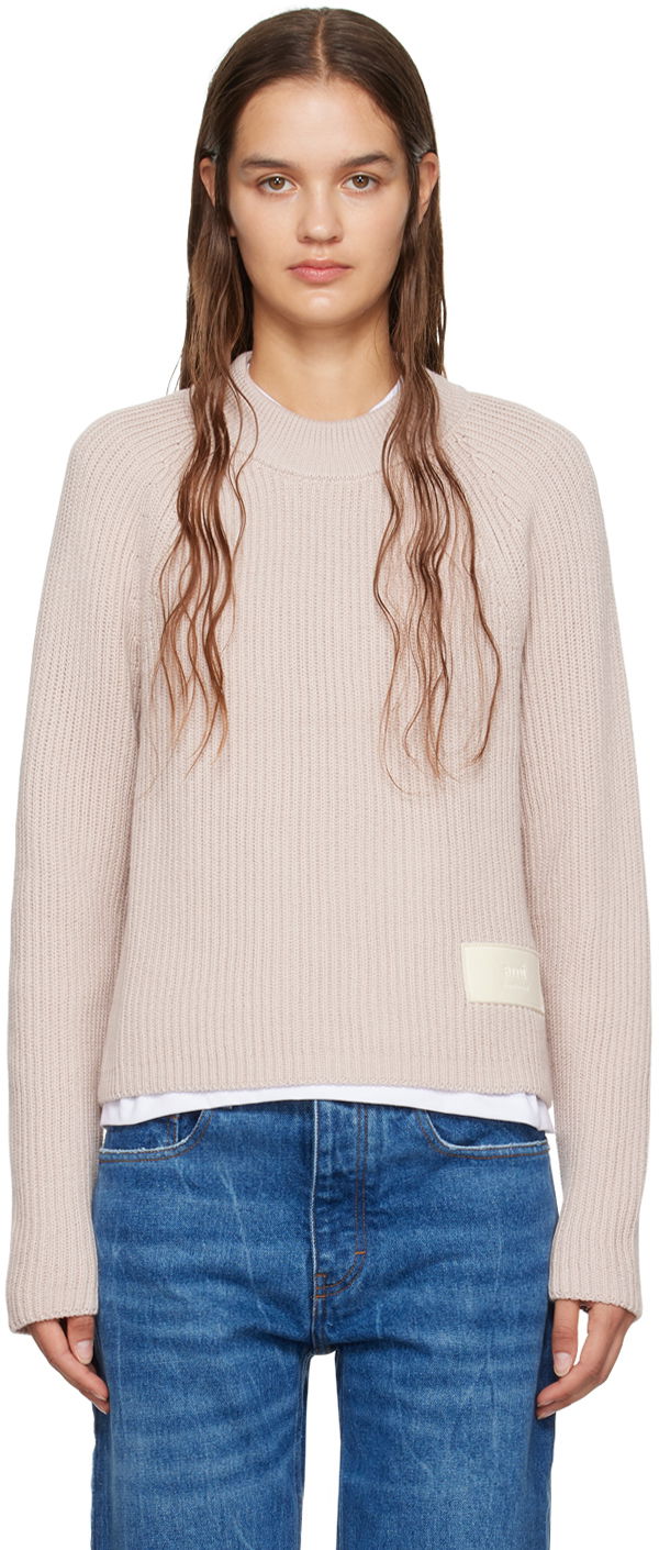 Sveter AMI Patch Sweater Ružová | FKS024.KN0031, 0