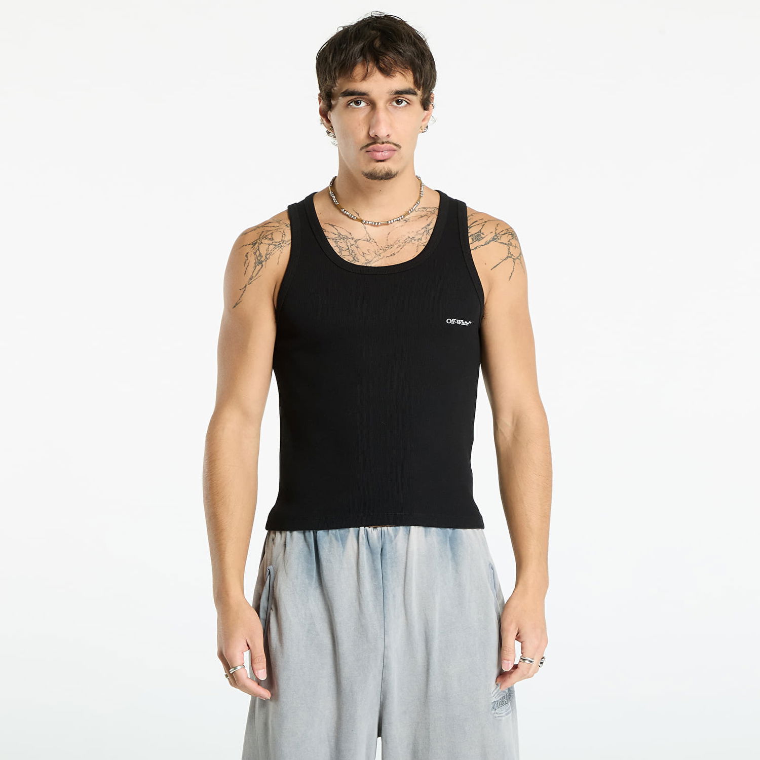 Tielko Off-White Off-White Bookish Rib Tank Top Čierna | OMUY006C99JER0021001, 0