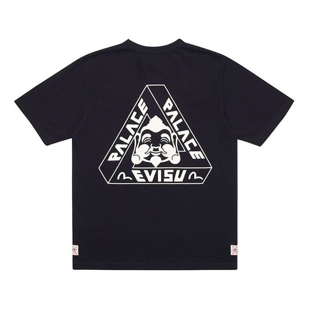 Tričko Palace Palace x Evisu Short Sleeve T-Shirt with Chest Logo Navy | PAL-SS20-007