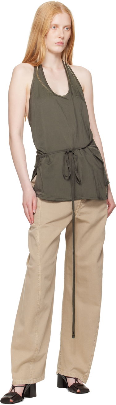 Nohavice LEMAIRE Lemaire Twisted Belted Pants Béžová | PA326 LD1042, 3