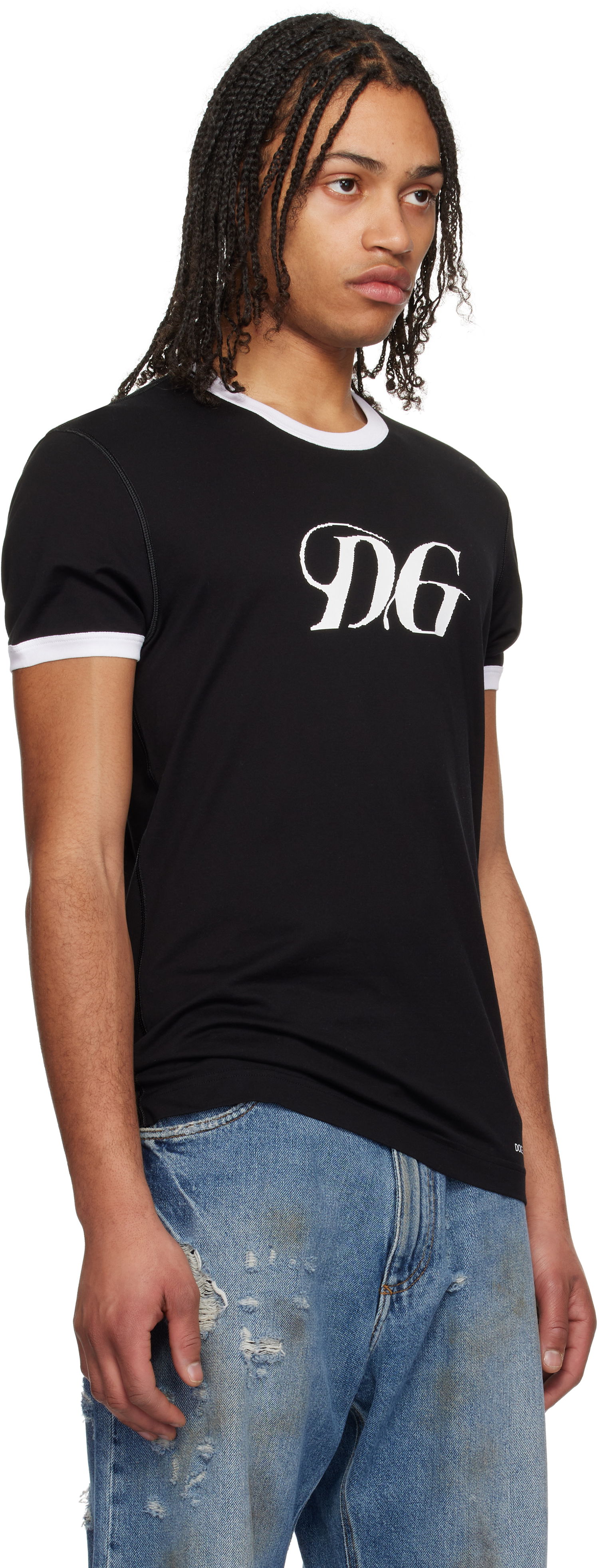 Tričko Dolce & Gabbana Dolce&Gabbana 'DG' Print Cotton T-Shirt Čierna | G8PV1TG7O4Y, 1