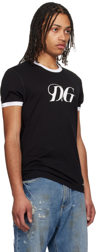 Tričko Dolce & Gabbana Dolce&Gabbana 'DG' Print Cotton T-Shirt Čierna | G8PV1TG7O4Y, 1