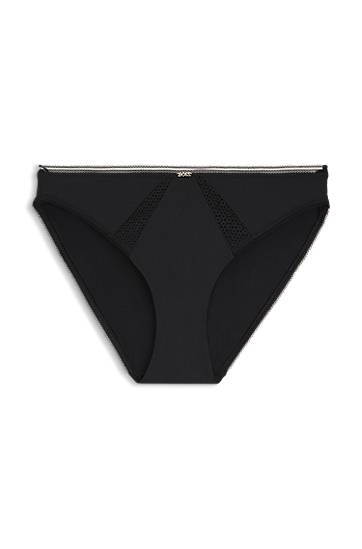 Nohavičky BOSS Microfiber Briefs with Lace Inserts Čierna | 50545054, 0