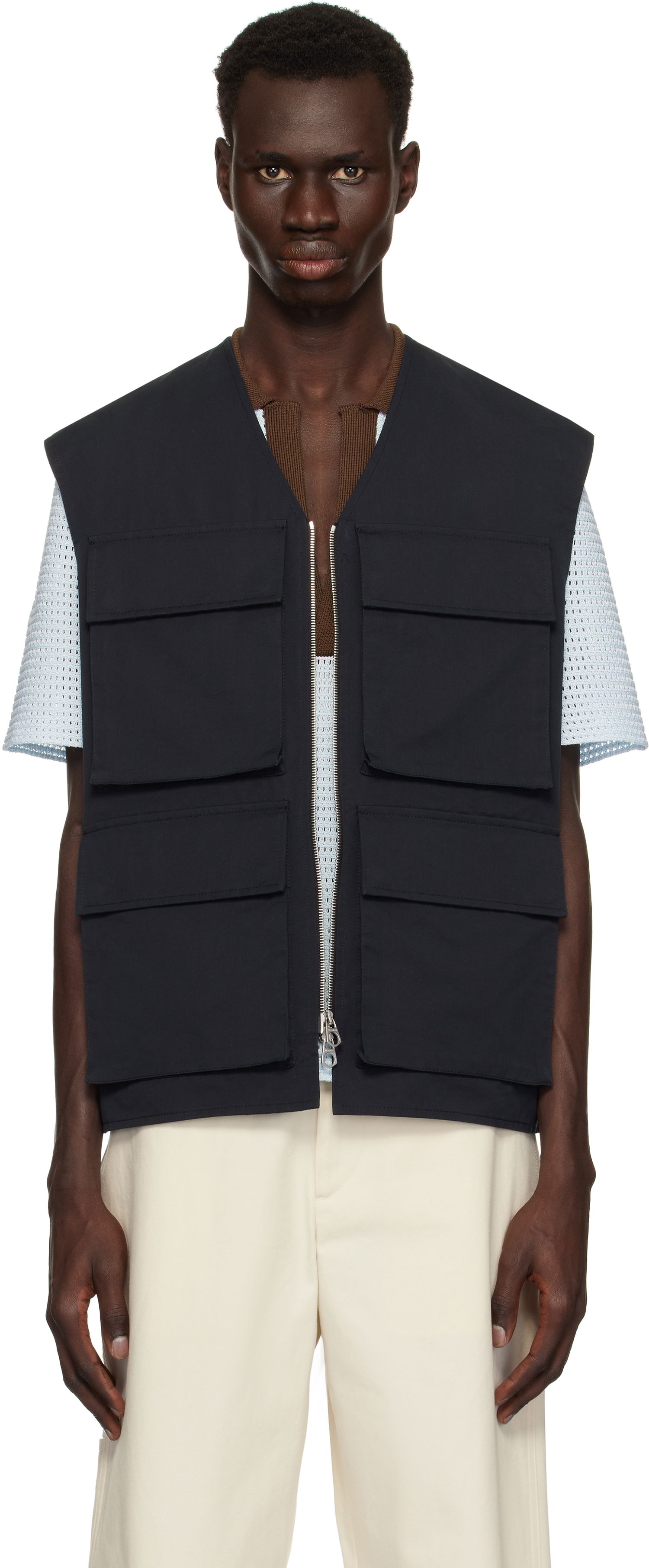 Vesta Jil Sander Jil Sander Bellows Pocket Vest Navy | J22SW0001_J45266, 0