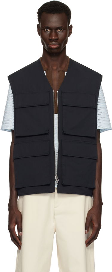 Vesta Jil Sander Jil Sander Bellows Pocket Vest Navy | J22SW0001_J45266, 0