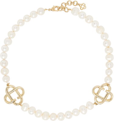 Náhrdelník Casablanca Pearl Logo Necklace Biela | APF25-JW-085-01, 3