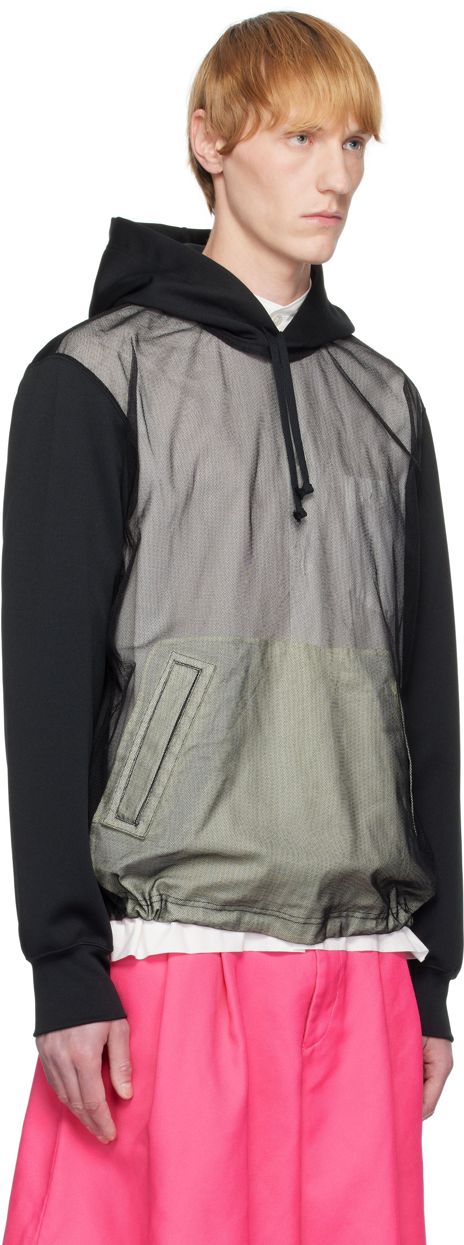 Mikina Comme des Garçons Homme Plus Smooth Thick & Tulle Hoodie Čierna | PO-T030-051, 1