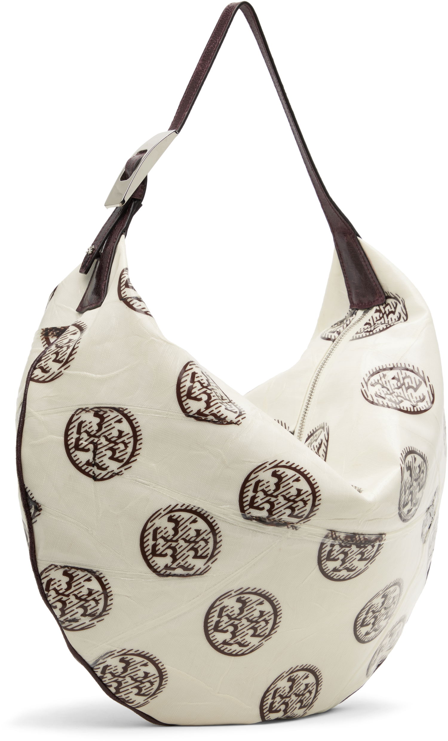 Taška cez rameno Tory Burch Tory Burch T Monogram Balloon Bag Biela | 171915-102, 1