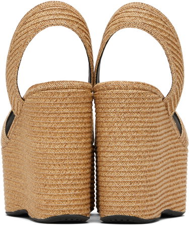Tenisky a topánky Alaïa ALAÏA Wedge Paper Straw Heeled Sandals Béžová | AA3S129TK054, 1