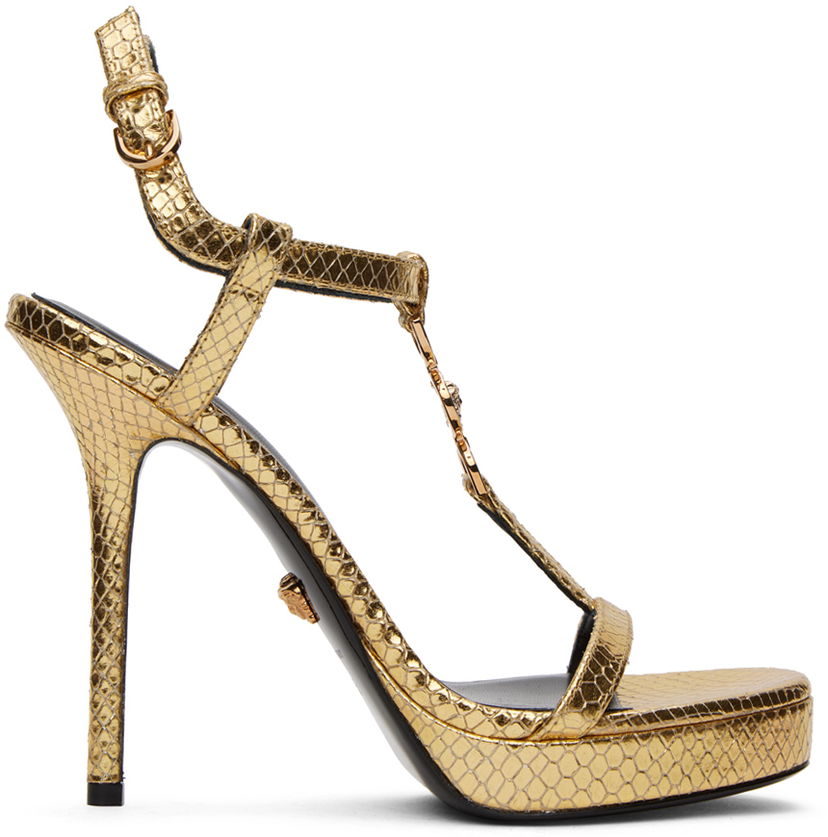 Doplnky Versace Versace Medusa '95 Metallic Heeled Sandals Metalická | 1013713_1A10001_1X24V