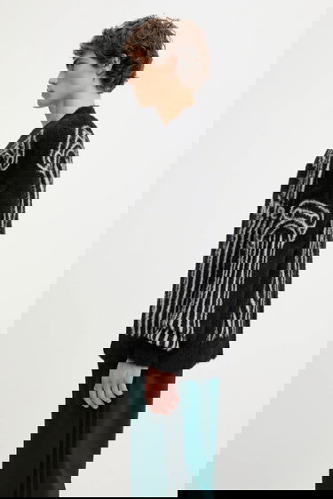 Sveter Aries Oversized Chenille Column Cardigan Čierna | AR2004004, 1