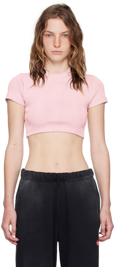Crop Top Alexander Wang Embossed Logo Cropped T-Shirt Ružová | 4CC2241468, 0