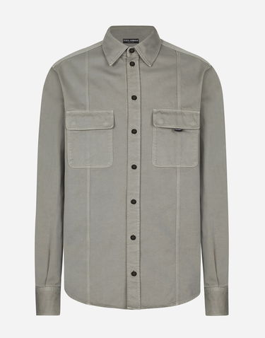Košeľa Dolce & Gabbana Dolce & Gabbana Oversize Cotton Shirt Šedá | G5MA8TG8LH0N0702, 0