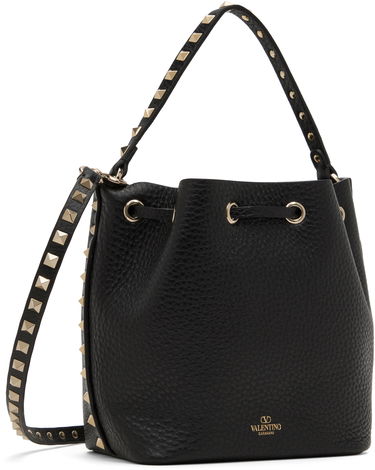 Taška cez rameno Valentino Valentino Garavani Rockstud Grainy Calfskin Bucket Bag Čierna | 6W2B0L31VSF, 2