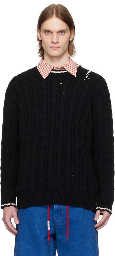 Sveter Marni Marni Dishevelled Cable Knit Sweater Čierna | POMG0071EQ UFC656, 0