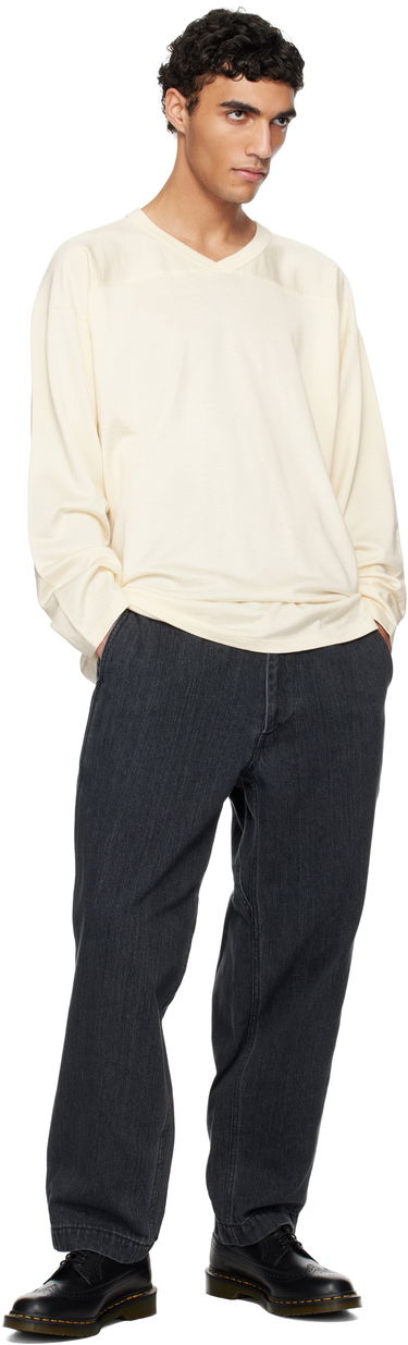 Sveter NANAMICA nanamica Rayon Cotton Long Sleeve T-Shirt Béžová | S25SH015U, 3