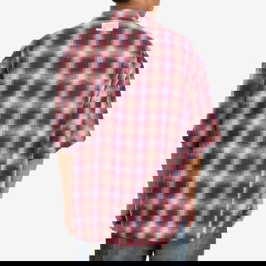 Košeľa Acne Studios Short Sleeve Plaid Check Shirt, Size Large Červená | CB0116-ALU, 3