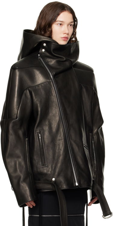 Bunda Rick Owens Rick Owens Hollywood Jumbo Stooges Cropped Leather Jacket Čierna | RO01E7782 LNV, 1