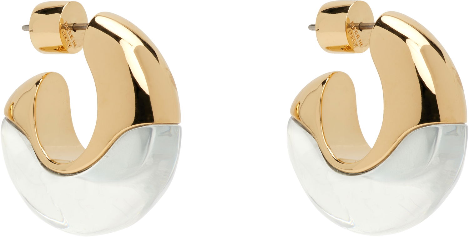 Náušnice LANVIN Fargo Gold-Tone and Clear Hoop Earrings Metalická | AW-CJFBO1-REFG-E25, 1