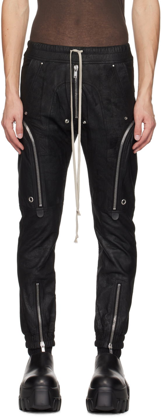 Cargo nohavice Rick Owens Leather Cargo Pants Čierna | RU02D6377 LBA