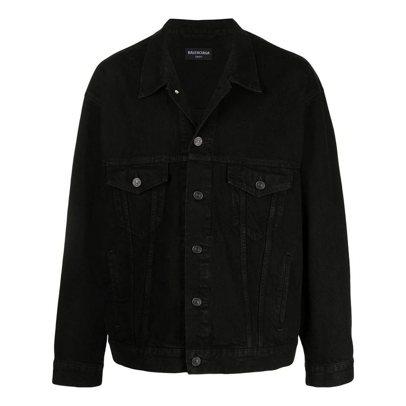 Bunda Balenciaga Balenciaga Boxy Fit Denim Jacket Čierna | 675206TEW051105