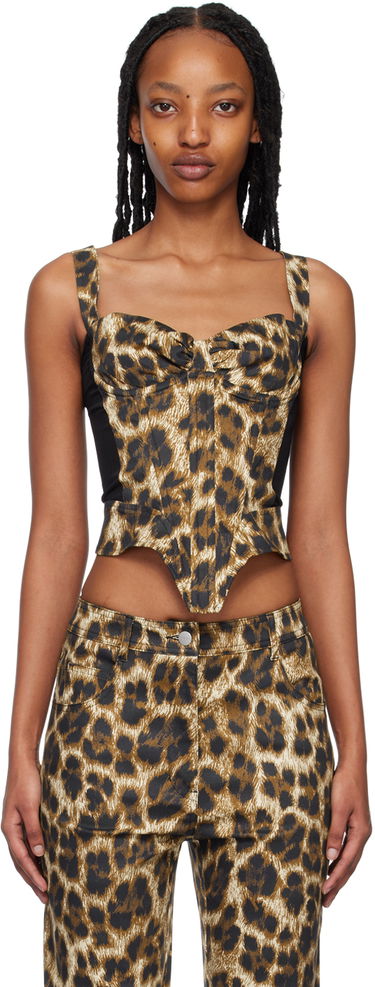 Tielko Miaou Miaou Deville Leopard Corset Tank Top Hnedá | 7034SCNIK, 0