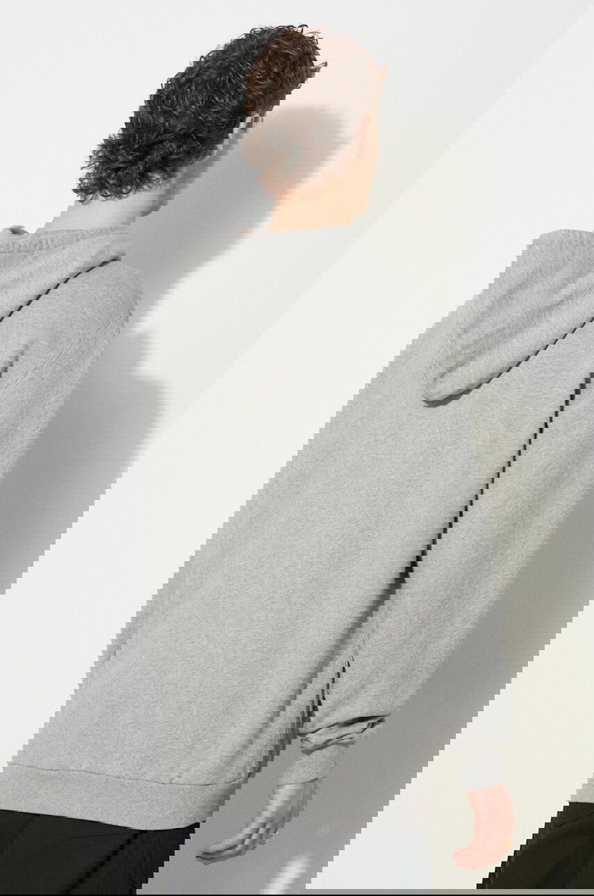 Mikina FJÄLLRÄVEN Fjallraven Logo Pullover Hoodie with Drawstring and Kangaroo Pocket Šedá | F84144, 1