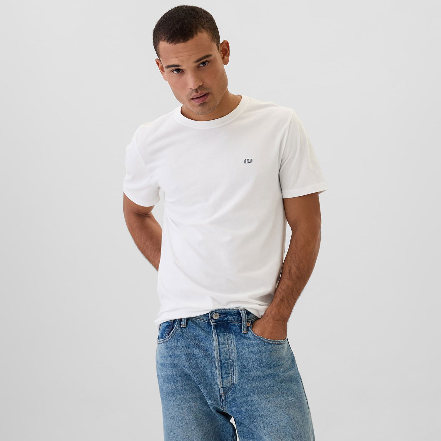Tričko GAP T-shirt Micro Logo Crew White Global S Biela | 502022-01, 0