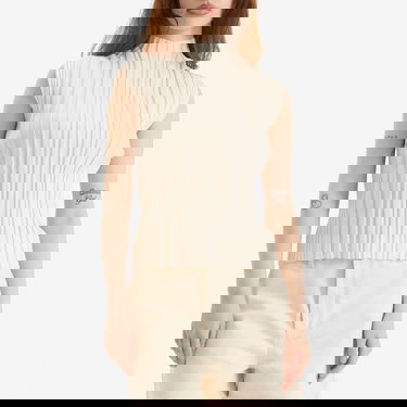 Tričká a tielka Pleats Please Issey Miyake Issey Miyake Pleats Please Rib Knit Short Sleeve Top Biela | PP56KK851-02, 2