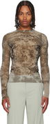 Jean Paul Gaultier 'The Médaillon' Mesh Long Sleeve Top