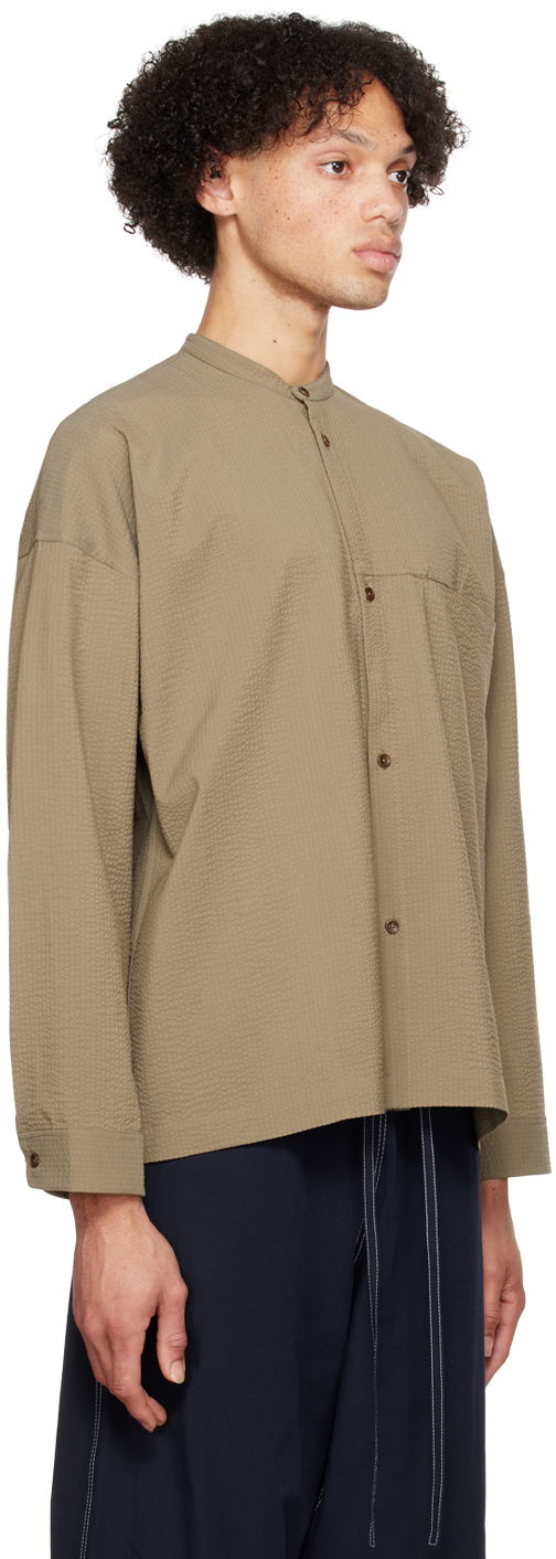 Košeľa sage NATION SAGE NATION Band Collar Shirt Zelené | S036 POCKET PARKA SHIRT, 1