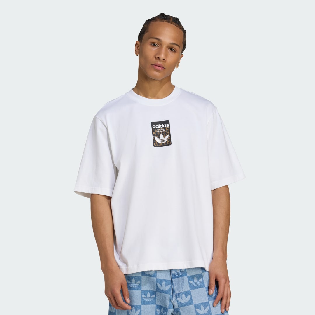Tričko adidas Performance Oversized Leo Graphic T-Shirt Biela | JV7570, 0