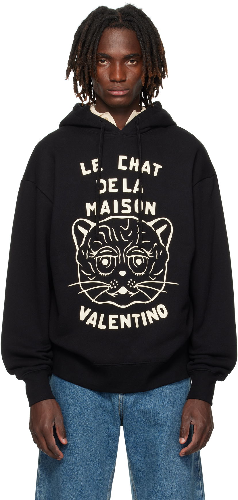 Mikina Valentino Valentino 'Le Chat De La Maison' Print Hoodie Čierna | 7V3MF28NB33