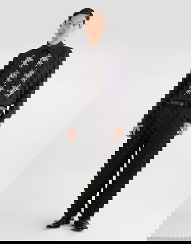 Košeľa Dolce & Gabbana Dolce & Gabbana Striped Cotton Martini Shirt Čierna | G5ML1ZFR5USS8051, 1