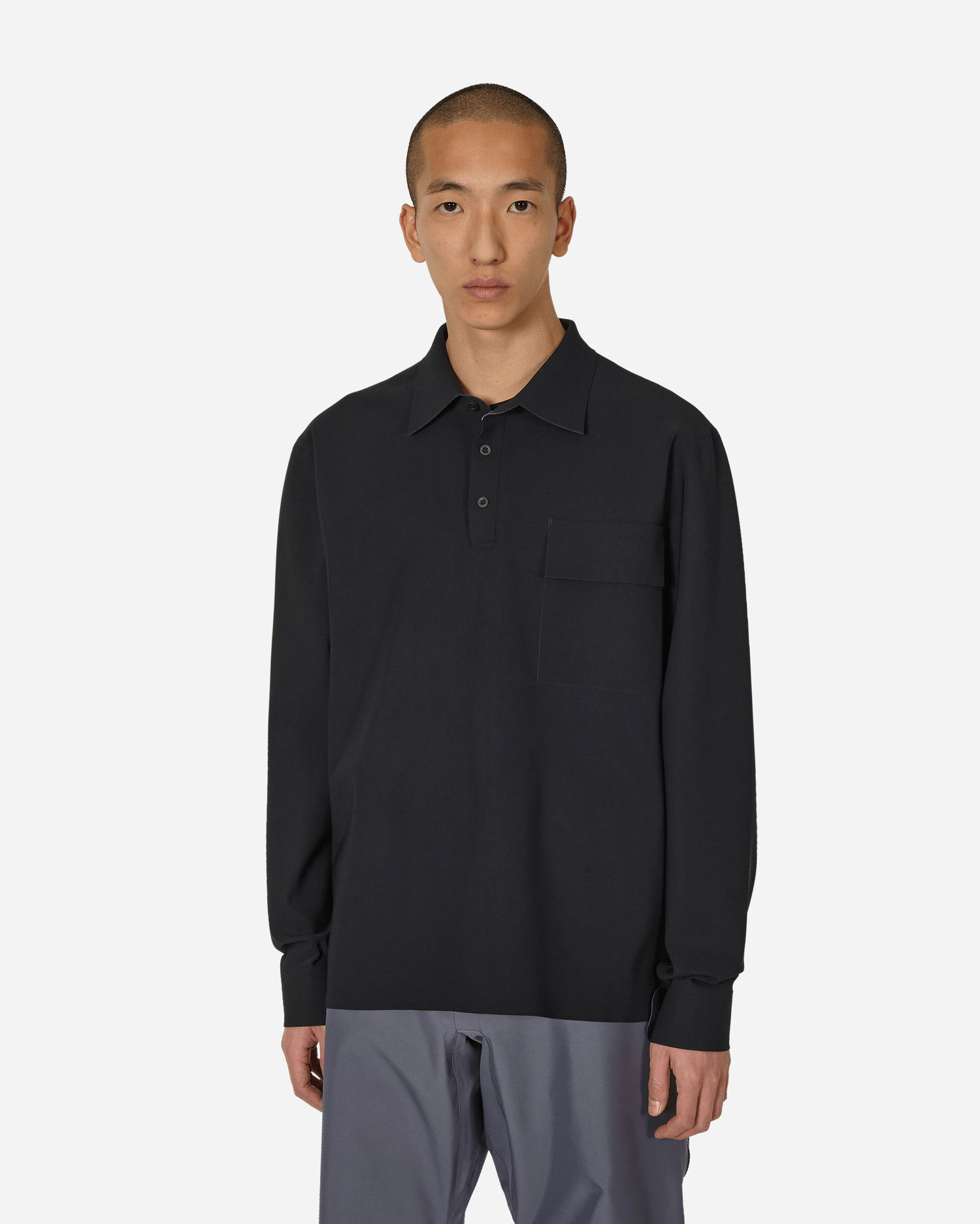 Polo tričko GR10K Taped Bonded Polo Shirt Black Čierna | SS24GR95AEB BL, 1