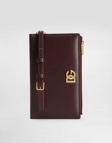 Peňaženka Dolce & Gabbana Dolce & Gabbana Calfskin Passport Holder with DG Logo Vínová | BI3336A9M758K384, 0