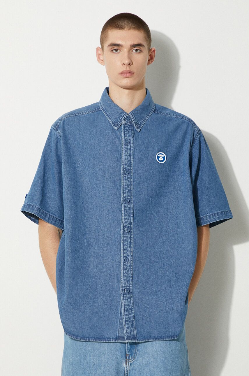 Košeľa AAPE by A Bathing Ape AAPE Relaxed Denim Shirt Modrá | AAPSTM8480XXM, 0
