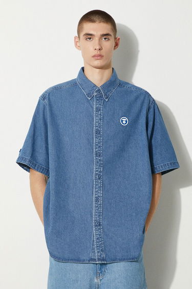 Košeľa AAPE by A Bathing Ape AAPE Relaxed Denim Shirt Modrá | AAPSTM8480XXM, 0