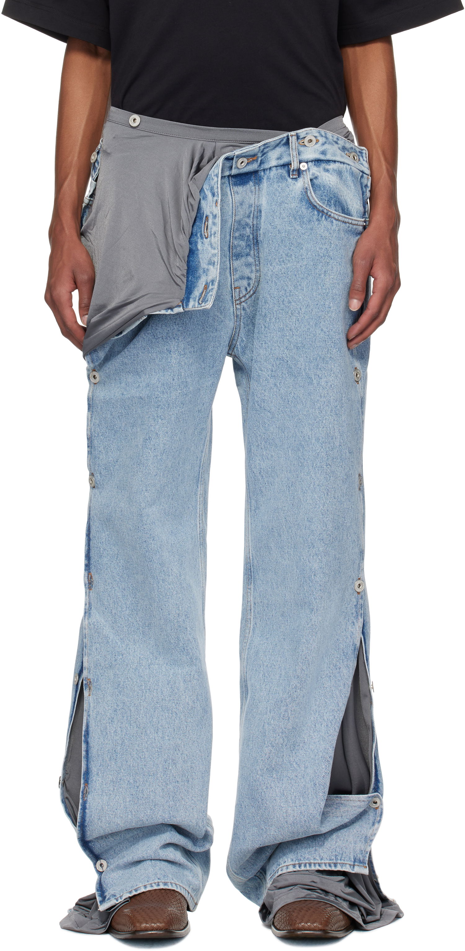 Džínsy Y/PROJECT Collapsed Waist Jeans Modrá | 107PA007, 0