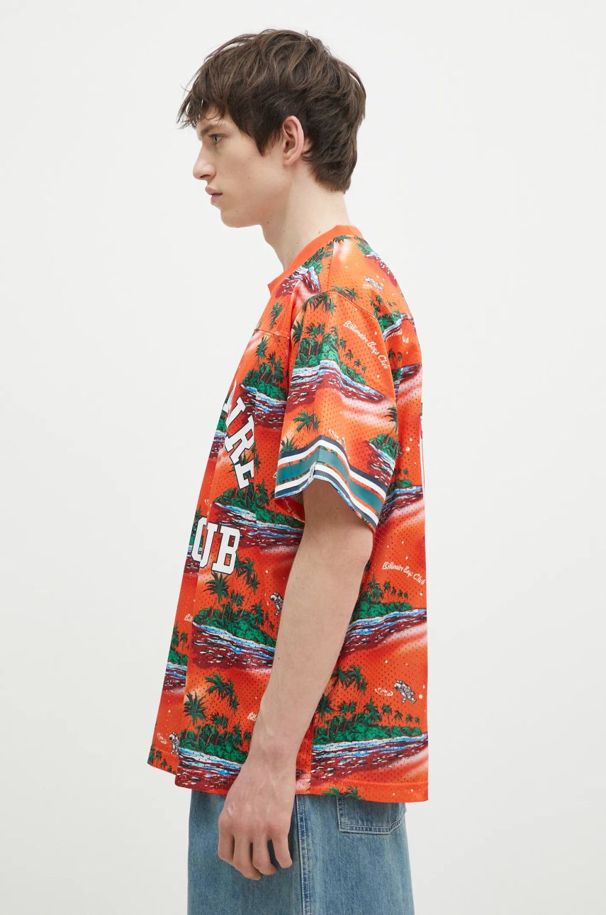 Tropical Island Print Football T-shirt